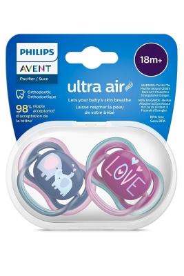 Philips Avent Ultra Air Pacifier for Girls 18M+ 2-Pack