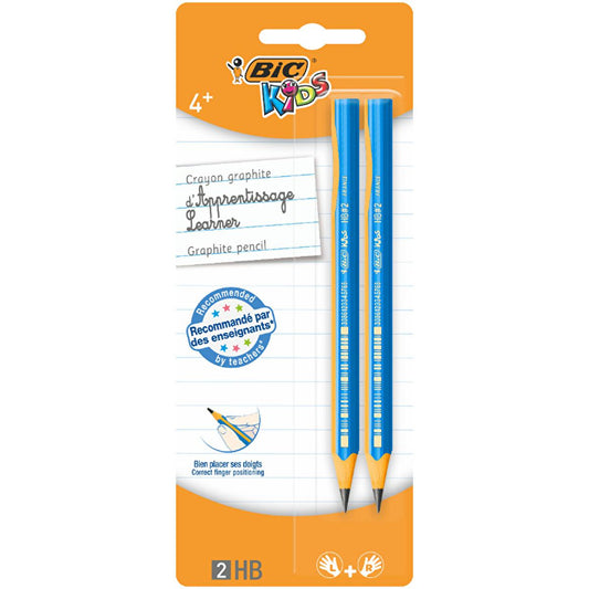 BIC Kids Ergonomic Pencil for Children - Durable HB Lead, Easy Grip, Suitable for Kindergarten and Elementary Students