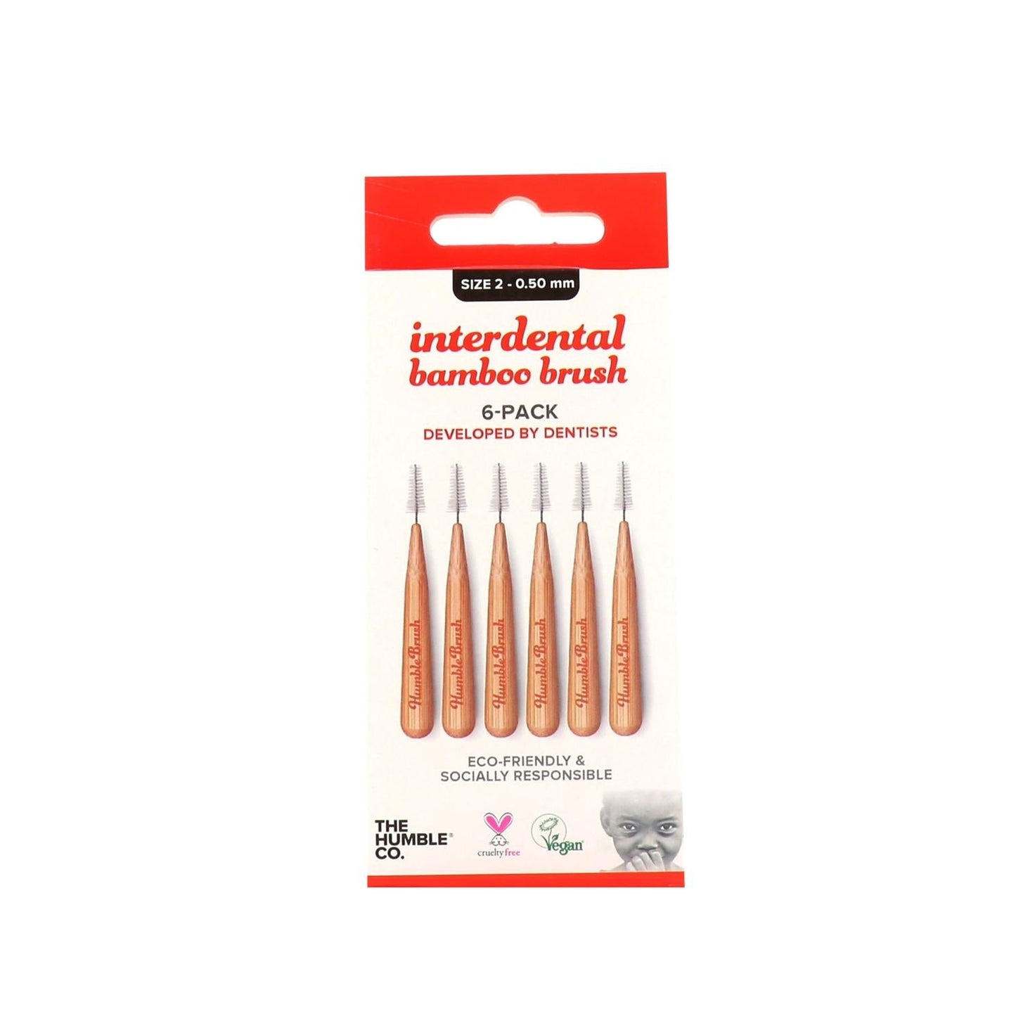 The Humble Co Bamboo Interdental Brushes Size-02 6-Pack - Eco-Friendly Oral Care for Health-Conscious Individuals