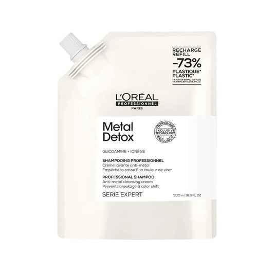L'Oreal Professionnel Metal Detox Shampoo: Color-Treated & Bleached Hair - Anti-Metal, Clarifying, Purifying - 500ml Refill
