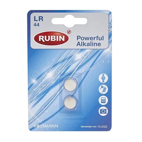 Rubin LR44 Alkaline Button Cell Batteries 1.5V, Pack of 2 - Reliable Power for Watches, Hearing Aids & Small Devices