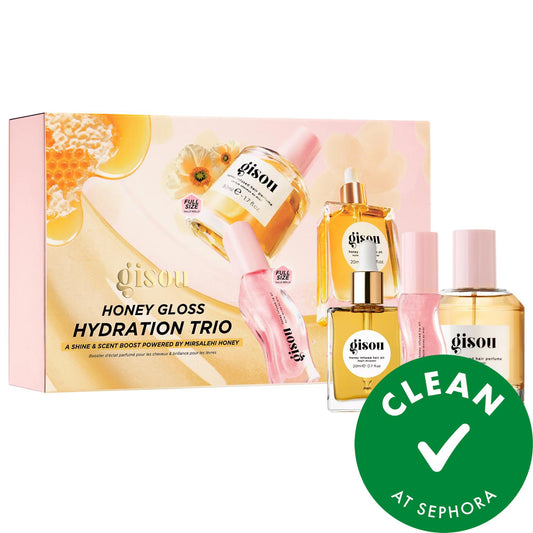 GHD - Honey Gloss Hydration Trio Set for Dry, Damaged Hair & Lips - Natural, Gluten-Free Hair Care & Lip Care Products
