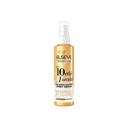 Loreal Paris Elseve: 10-in-1 Hair Beautifying Spray Serum - Heat Protection, Anti-Frizz, Damage Repair, Nourishing, Silicone-Free - For Soft, Shiny Hair