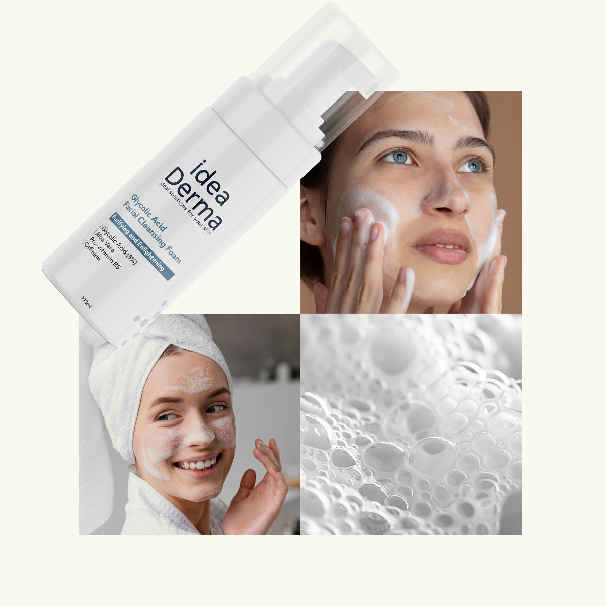 Idea Derma Glycolic Acid Face Wash Foam for Glowing Skin 100 ml