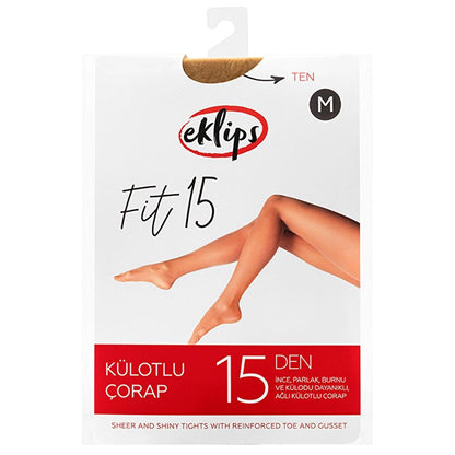 Eklips Nude Pantyhose Sheer Comfort Fit Tights Size M