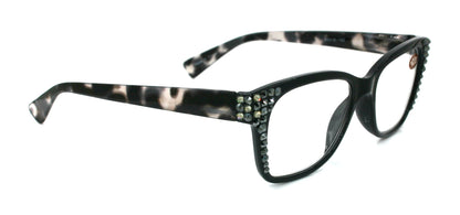Madison Square, (Bling) Reading Glasses 4 Women W (Black Diamond, Hematite)Genuine European Crystals.+1.5..+3  NY Fifth Avenue (Wide frame)