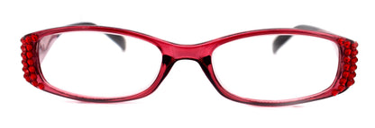 Ivy, (Bling) Reading for Women Adorned W (L. Siam)   +1.50..+3 Magnifying Reader, Clear Translucent (Red) NY Fifth Avenue.