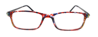 Vienna, (Bling) Women Reading Glasses W (Volcano, Montana Blue)   +1.25 +3 (Tortoise Shell + Red) Frame. NY Fifth Avenue