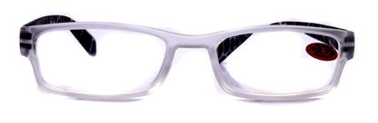 Xena, (Premium) Reading Glasses, Square Readers Clear Frosted +1.25.. +6 High / Strong Magnifying Eyeglasses (Black Giraffe) NY Fifth Avenue