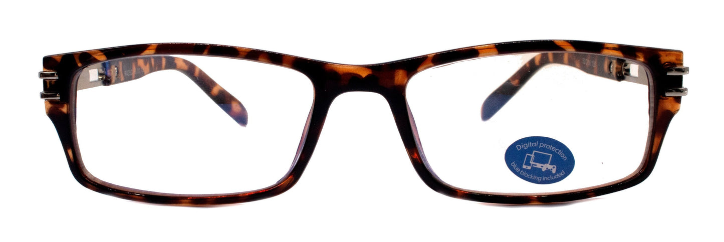 The Hudson, (Blue Light Glasses) Reading Glasses, No Magnification W/ A/R AntiGlare, Reduce Eyestrain (Brown Tortoise Shell) NY Fifth Avenue