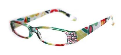 Elsa, (Bling) Reading Glasses for women  w (L. Rose, Black Diamond) Genuine European Crystals (White, yellow)   +1.50..+3 NY Fifth Avenue