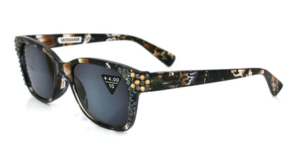 Oasis, (Bling) Sun Readers (No Bifocal) W (Hematite, L. Colorado) Genuine European Crystals  (Brown) Tortoiseshell NY Fifth Avenue