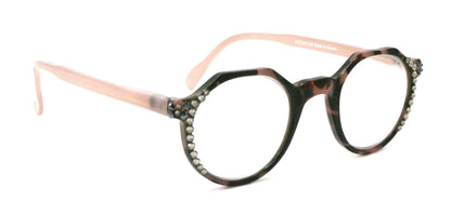 The Hexagon, (Bling) Women Reading Glasses W (Hematite, Black Diamond) Genuine European Crystals  (Peach, Tortoise Brown) NY Fifth Avenue