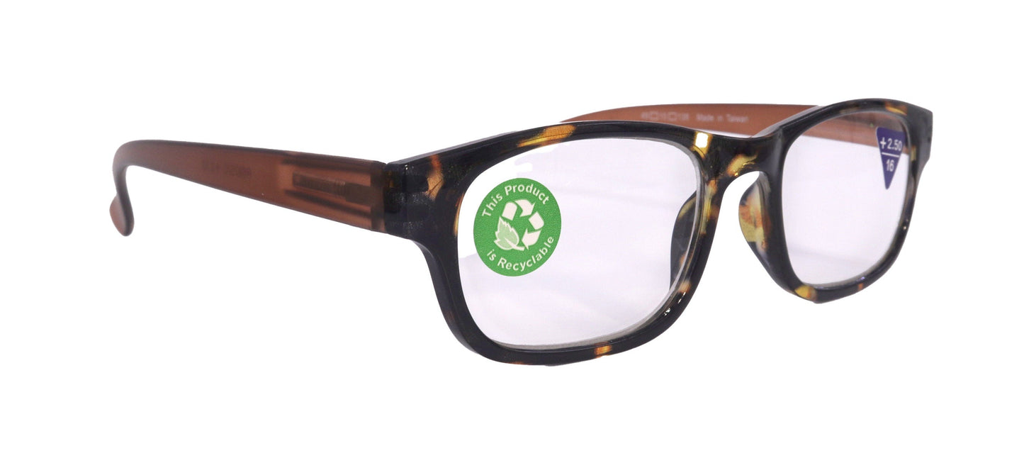 Jade, Premium Reading Glasses High End Reading Glass +1.25 to +6.00 magnifying glasses, Square. Brown, optical Frames