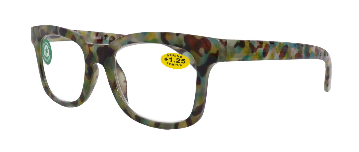 Premium Reading Glasses High End Reading Glass +1.25 to +3 magnifying glasses, Square. optical Frames