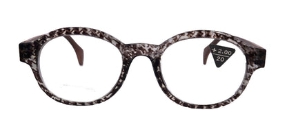 The Alchemist, (Premium) Reading Glasses, High End Readers, Magnifying Eyeglasses, (Brown Translucent) (Round) (Houndstooth) NY Fifth Avenue