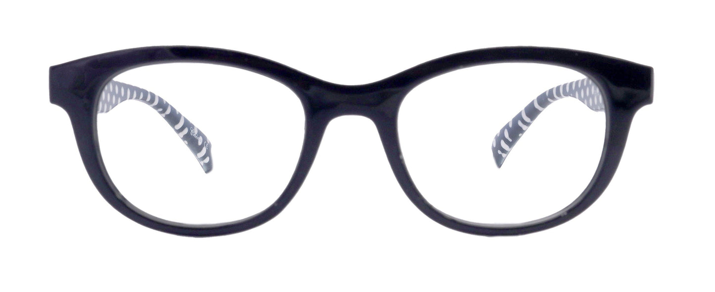 Premium Reading Glasses, High End Readers, Magnifying Eyeglasses, (BLACK Translucent) (Round)  NY Fifth Avenue