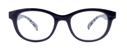 Premium Reading Glasses, High End Readers, Magnifying Eyeglasses, (BLACK Translucent) (Round)  NY Fifth Avenue