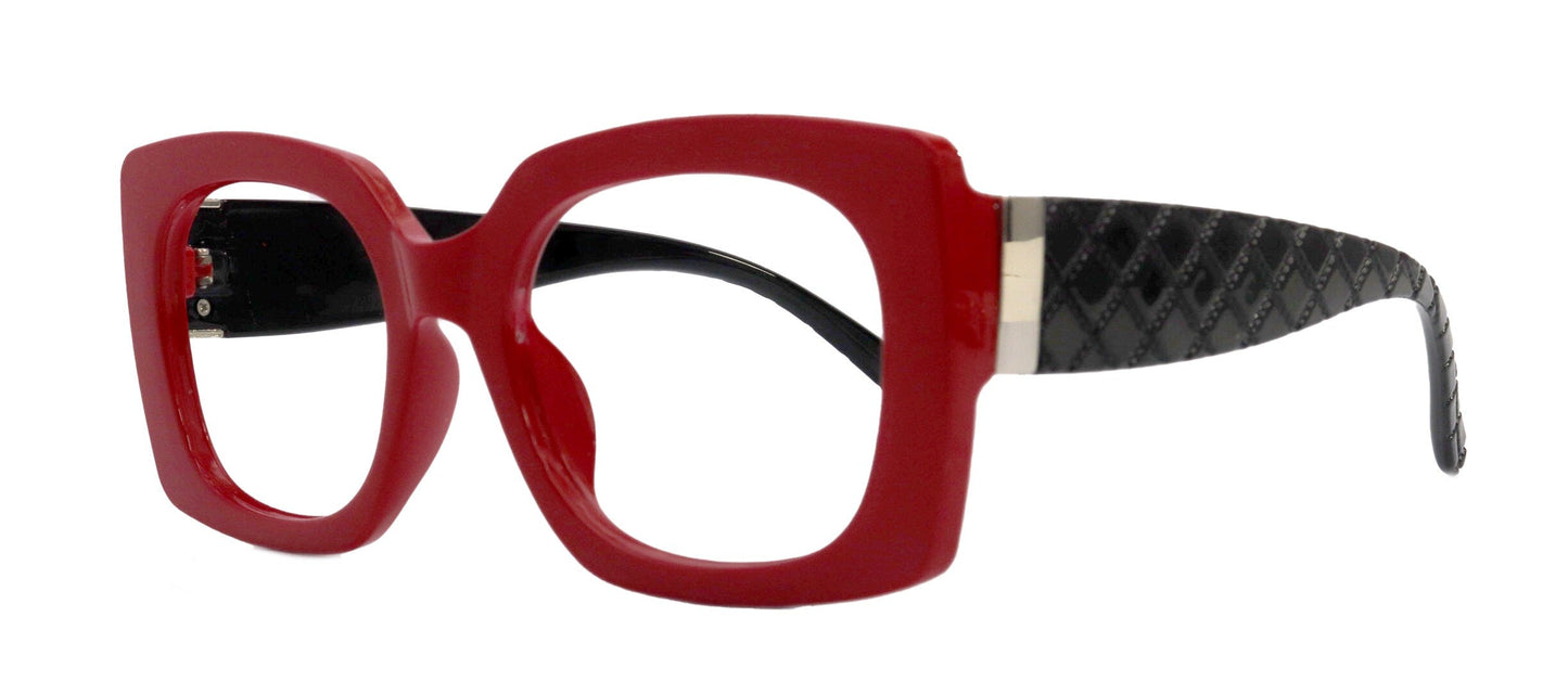 Tokio Reading Glasses, Red With Black , Large Frame, High End Readers, Bifocal,  Sun readers, Trendy Style,  NY Fifth Avenue