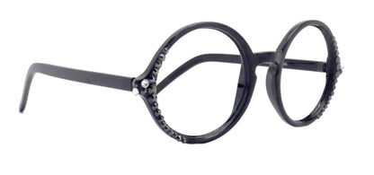 Mabel, Bling True Round vintage Reading Glasses Hematite European crystals Circle , Medium, NY Fifth Avenue