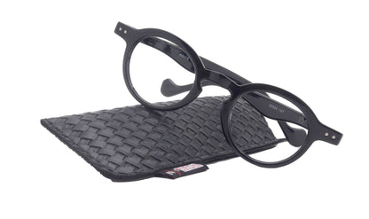 Luca, (Premium) Reading Glasses, High-End Readers (Black)  (Round) Magnifying Eyeglasses, Optical, NY Fifth Avenue