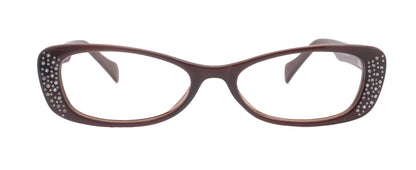 Premium Reading Glasses High End Reading Glass,  Small Frame Brown  +1.25 to +3.00 magnifying glasses, Cat Eye. optical Frames