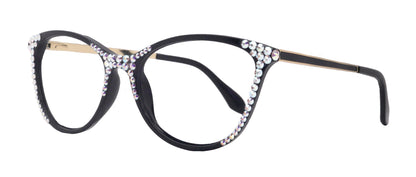 Cattitude Bling Reading Glasses 4 Women W AB Genuine European Crystals, Magnifying Cat Eye  NY Fifth Avenue