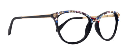 Cattitude Bling Reading Glasses 4 Women W Multi Color Genuine European Crystals, Magnifying Cat Eye  NY Fifth Avenue