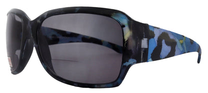 Lourdes, High-End Line Bifocal (Clear On Top) Sun Readers for Women  Readers Sunglasses ( Blue with black) NY Fifth Avenue