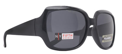 Polarized Women Sunglasses, 1.1mm Polarized Grey Lenses, 100% UVA UVB Protection (Black, Square)  NY Fifth Avenue