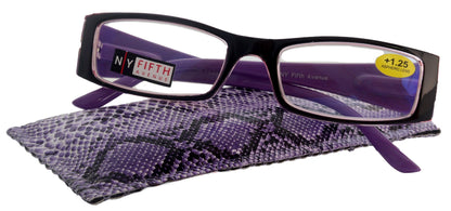 The French (Fleur De  Lis) Bayonetta-style, rectangular High-End Women Reading Glasses Spring temple  Optical Frame  NY Fifth Avenue