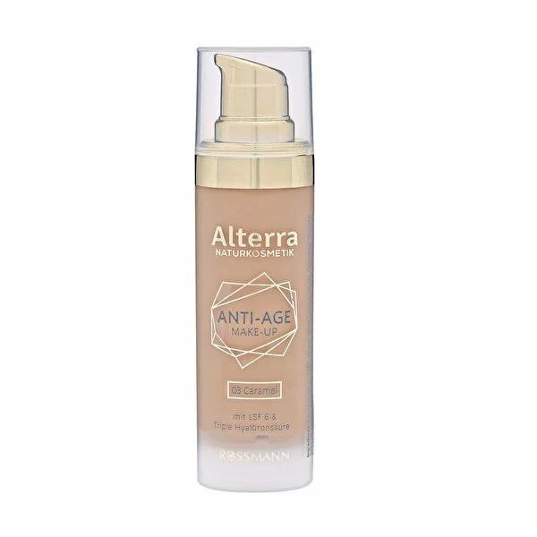 Alterra Anti-Aging Foundation No.03 Caramel - Hyaluronic Acid, SPF 6, 30ml