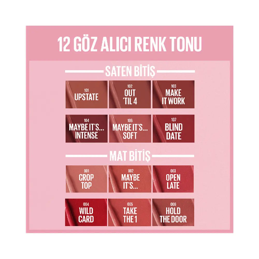 Maybelline New York Satin Lipstick with Hyaluronic Acid 102