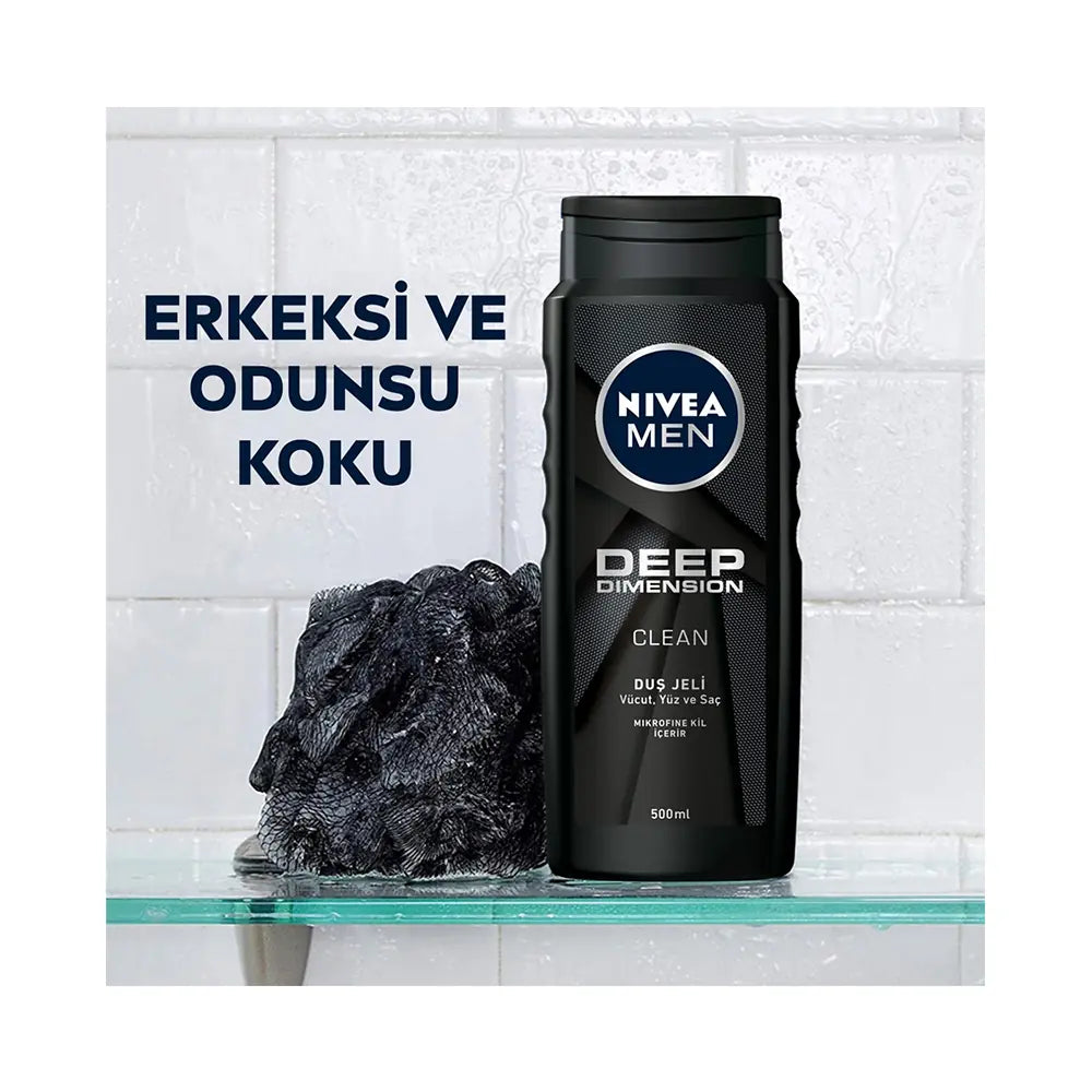 Nivea Men Deep Dimension Clean Shower Gel 500ml