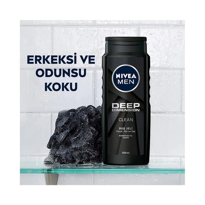 Nivea Men Deep Dimension Clean Shower Gel 500ml