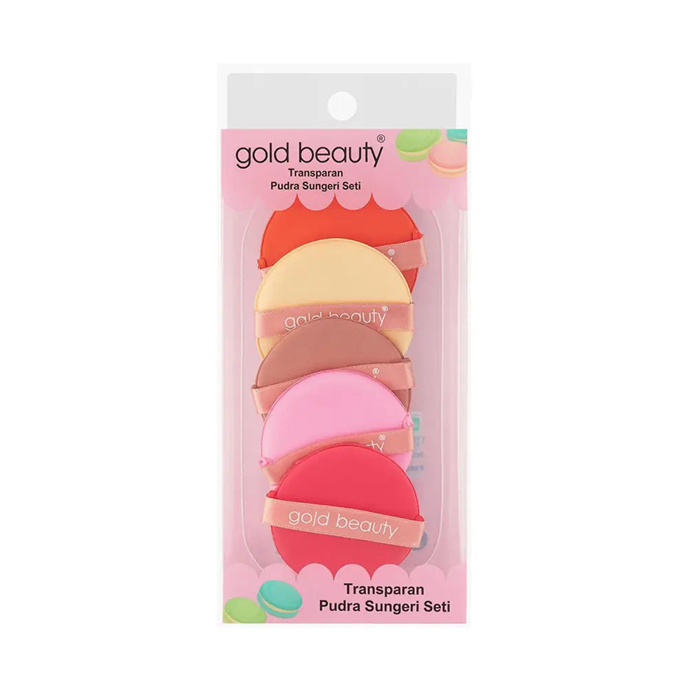 Gold Beauty Fa-42 Makeup Sponge Set for Flawless Blending 5-Pack