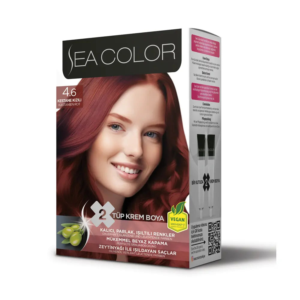 Sea Color Permanent Hair Color Duo 4.6 Chestnut Red