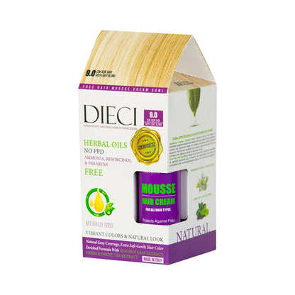 Dieci Herbal Oil Ammonia-Free Hair Color 9.0 Very Light Blonde