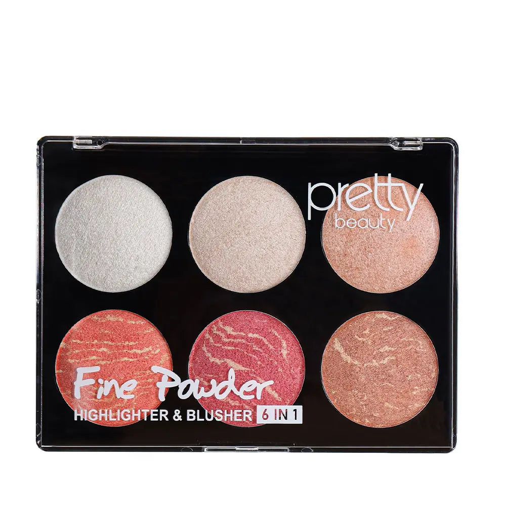 Pretty PB-426 6-in-1 Highlighter & Blush Palette - 01