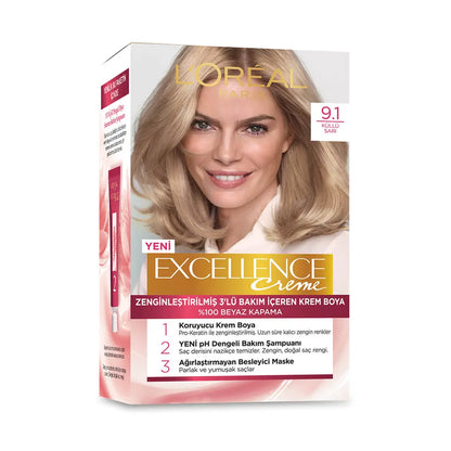 L'Oreal Excellence Creme Hair Color 9-1 Cool Ash Blonde