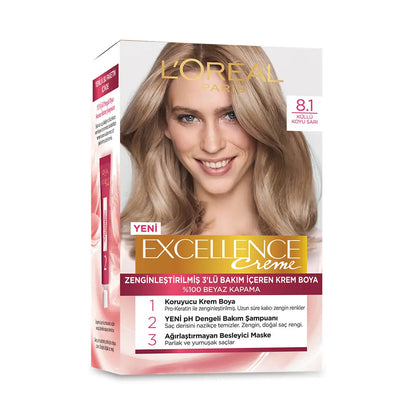 L'Oreal Excellence Creme Hair Dye 8.1 Ash Dark Blonde