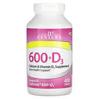 Calcium 600 mg + Vitamin D3 (400 IU) – Bone Health Supplement (1000 Tablets)