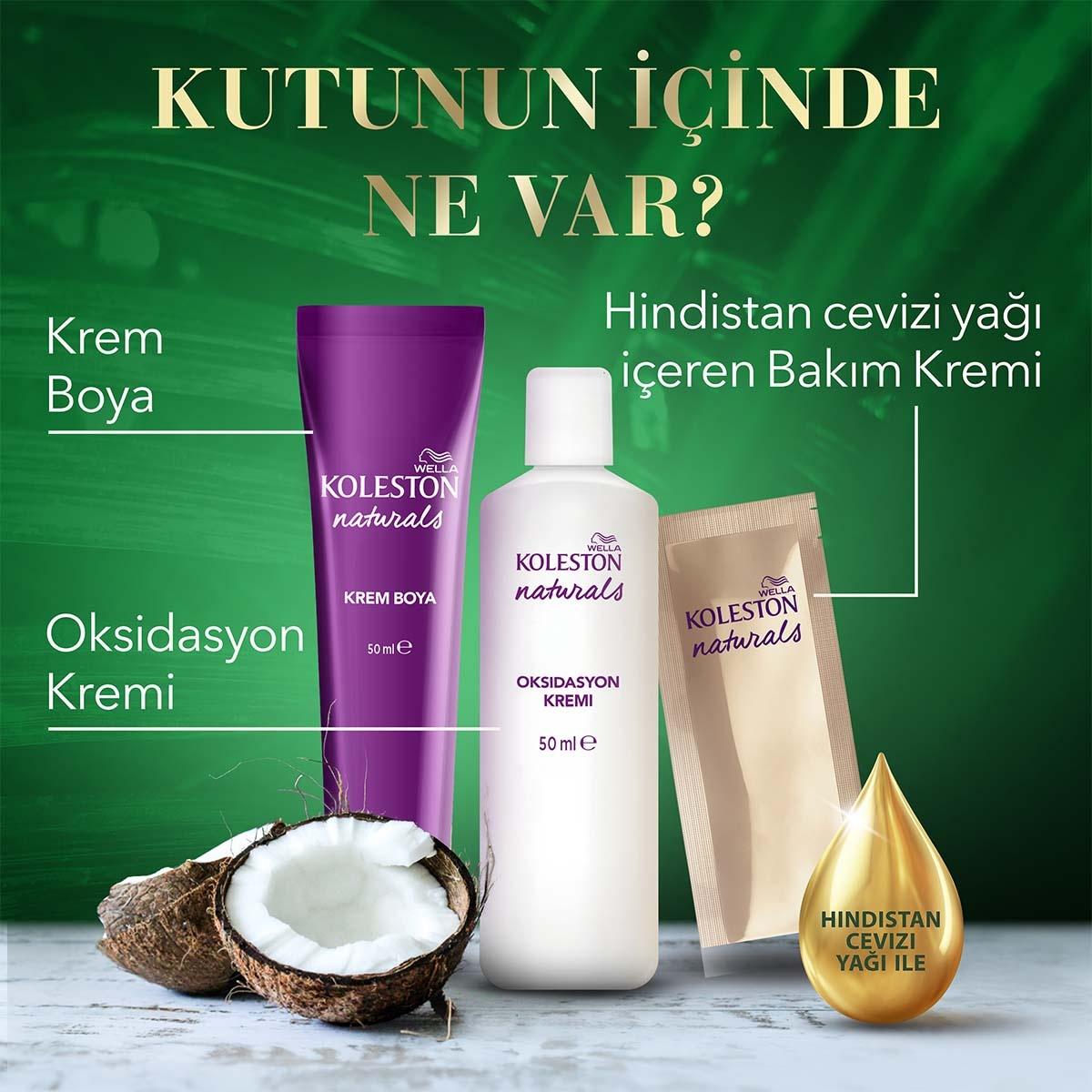 Wella Koleston Naturals Hair Dye - Nourishing Permanent Hair Color with Coconut Oil