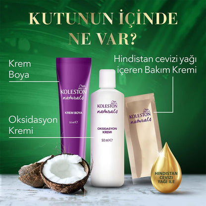 Wella Koleston Naturals Hair Dye - Nourishing Permanent Hair Color with Coconut Oil
