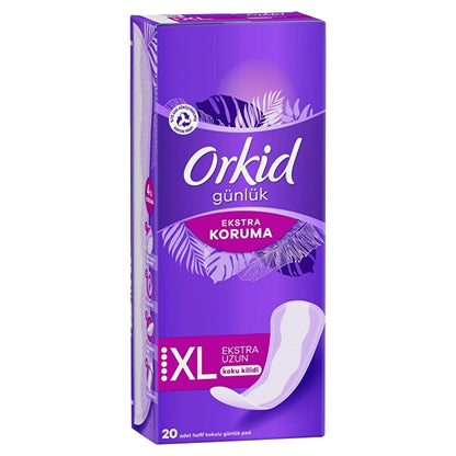 Orkid Extra Protection Extra Long Daily Panty Liners - 20 Count - Ultimate Odor Control, Absorbent, Breathable Feminine Hygiene Pads