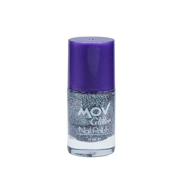 Mov Glitter Nail Polish - Shiny Glittery Nail Art Supplies for Decorative Nail Care