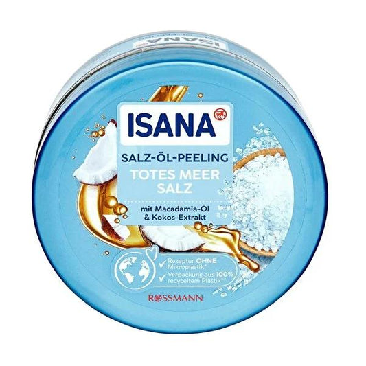 Isana Dead Sea Salt Body Scrub - Natural Exfoliant for Smooth Skin, Vegan & Dermatologically Tested