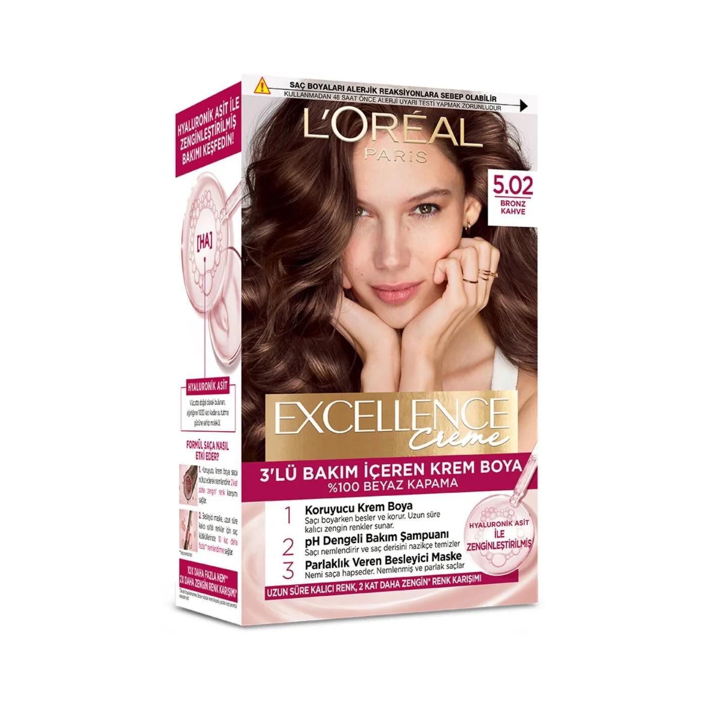 L'Oreal Paris Excellence Creme Hair Dye 502 Bronze Brown 192ml