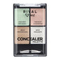 Rival Loves Me 4-Color Concealer Palette - Professional Makeup for Flawless Skin Tone Optimization