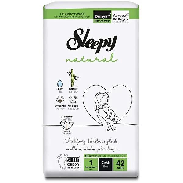 Sleepy Natural Newborn Diapers (42 Count) - Organic, Gentle, and Easy to Use for New Parents